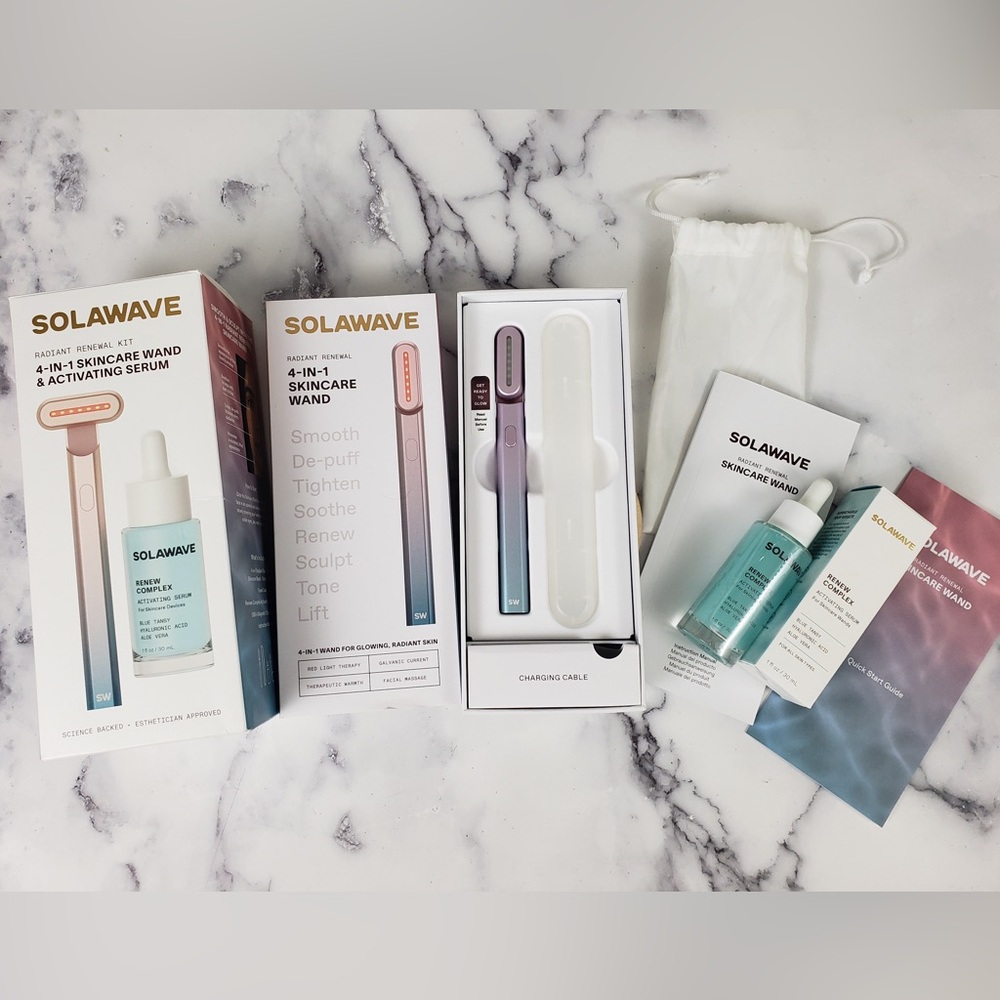 Solawave 4-in-1 Red Light Therapy Skincare Wand Kit | Ombré